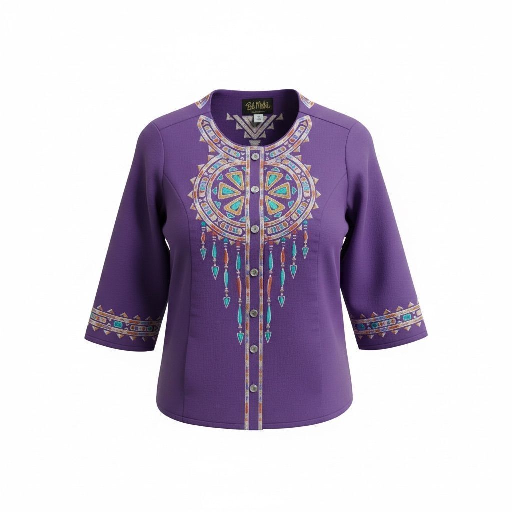 Bob Mackie Purple Embellished Statement Jacket