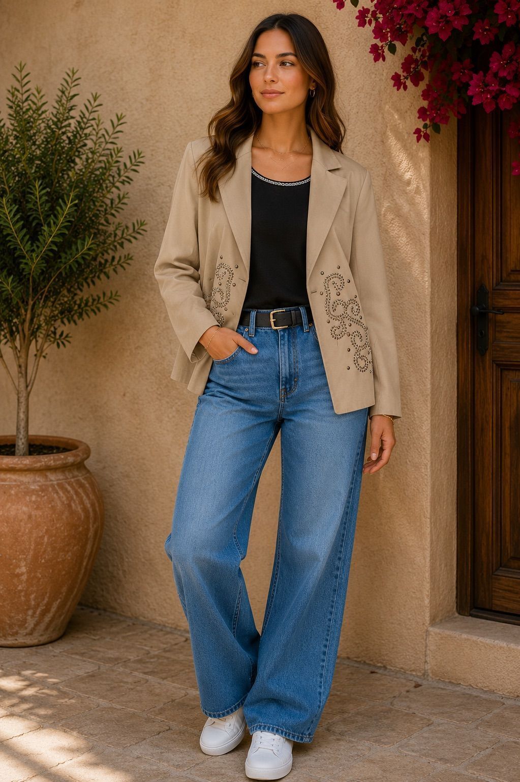 Cache Studded Scrollwork Blazer
