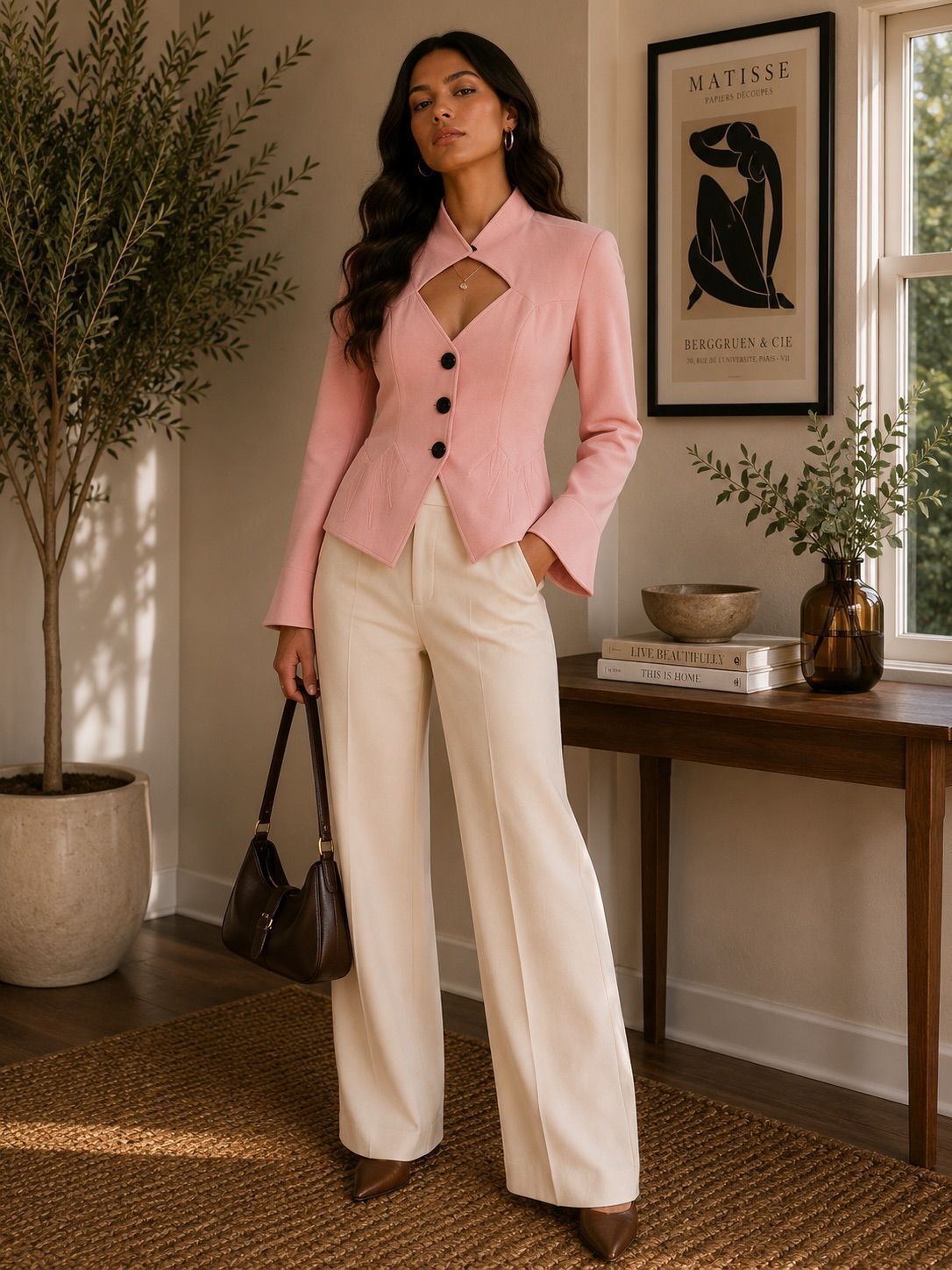 Lillie Rubin Muegler Style Pink Structured Jacket