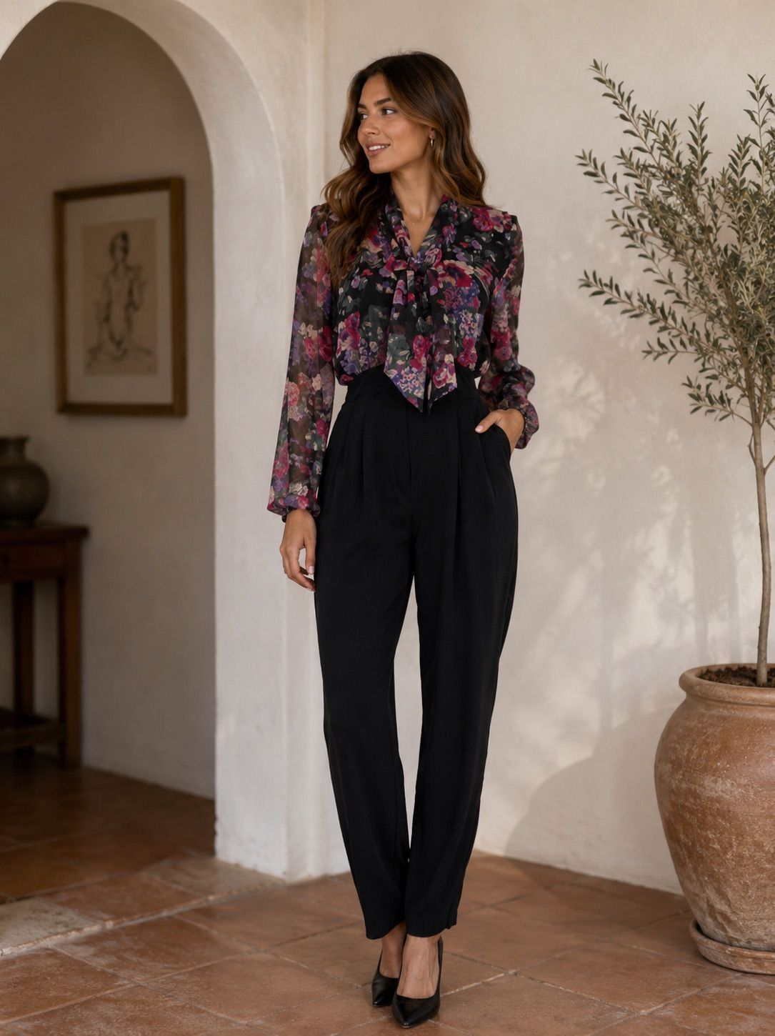 Vintage 80s Floral Jumpsuit