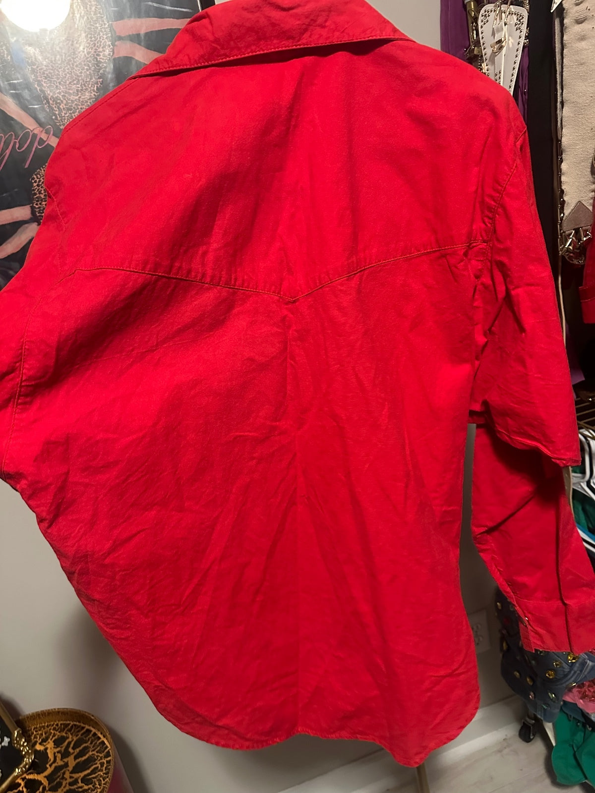 Vintage IIF Red Western Rhinestone Button-Front Shirt