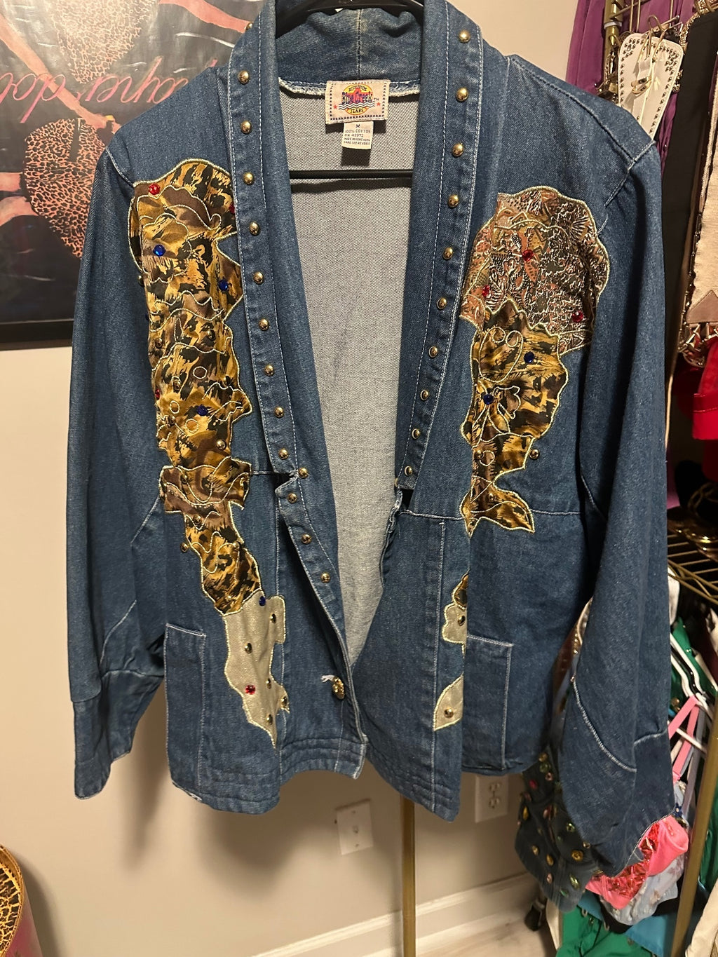 Vintage Embellished Denim Statement Jacket