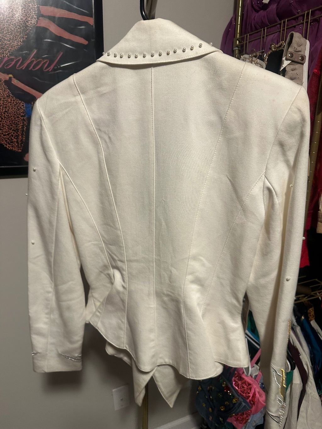 Vintage IIF White Gold & Silver Embellished Statement Blazer
