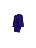Vintage Purple Embellished 3-Piece Skirt Suit