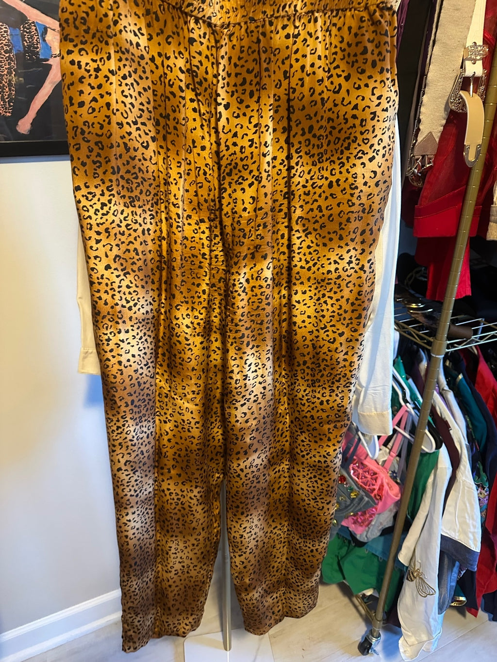 Diane Gilman Silk Vintage Leopard Print Two-Piece Set