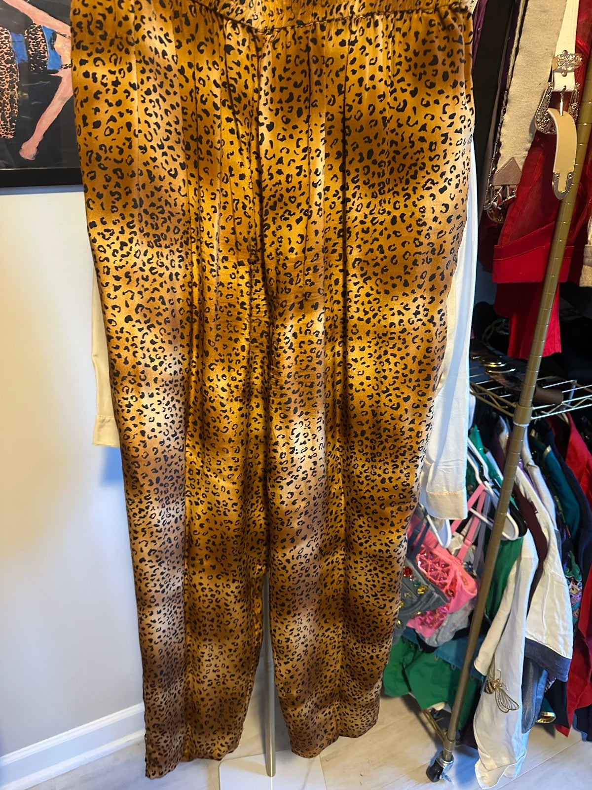 Diane Gilman Silk Vintage Leopard Print Two-Piece Set