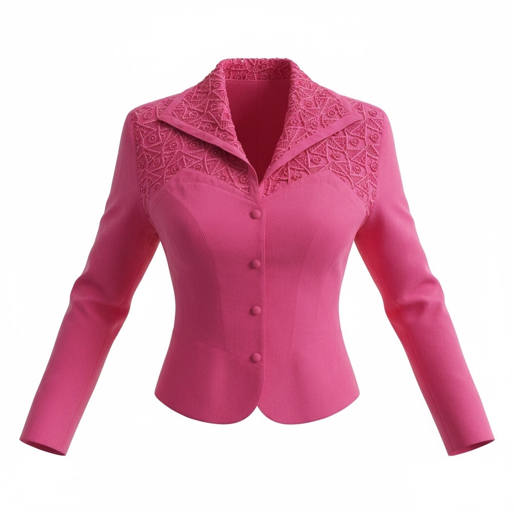 Vintage IIF Hot Pink Embellished Fitted Top