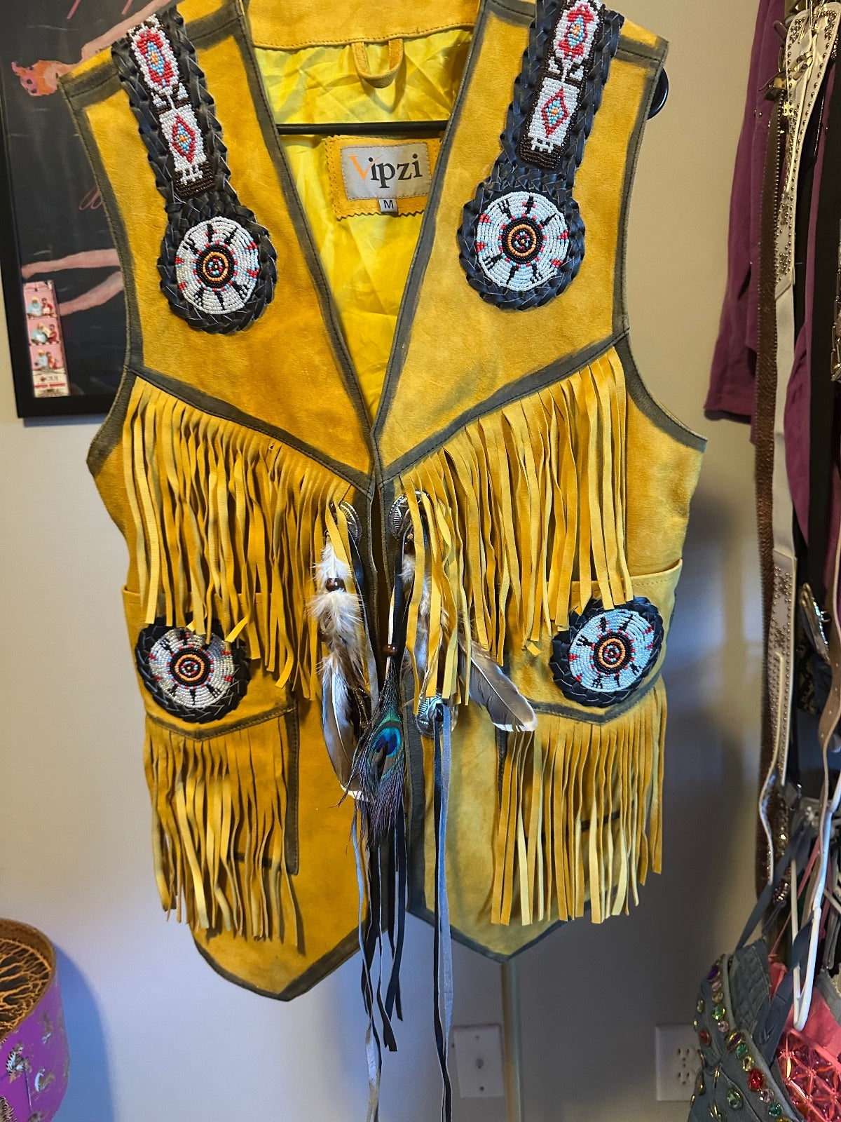 Vintage Vipzi Fringed Leather Vest
