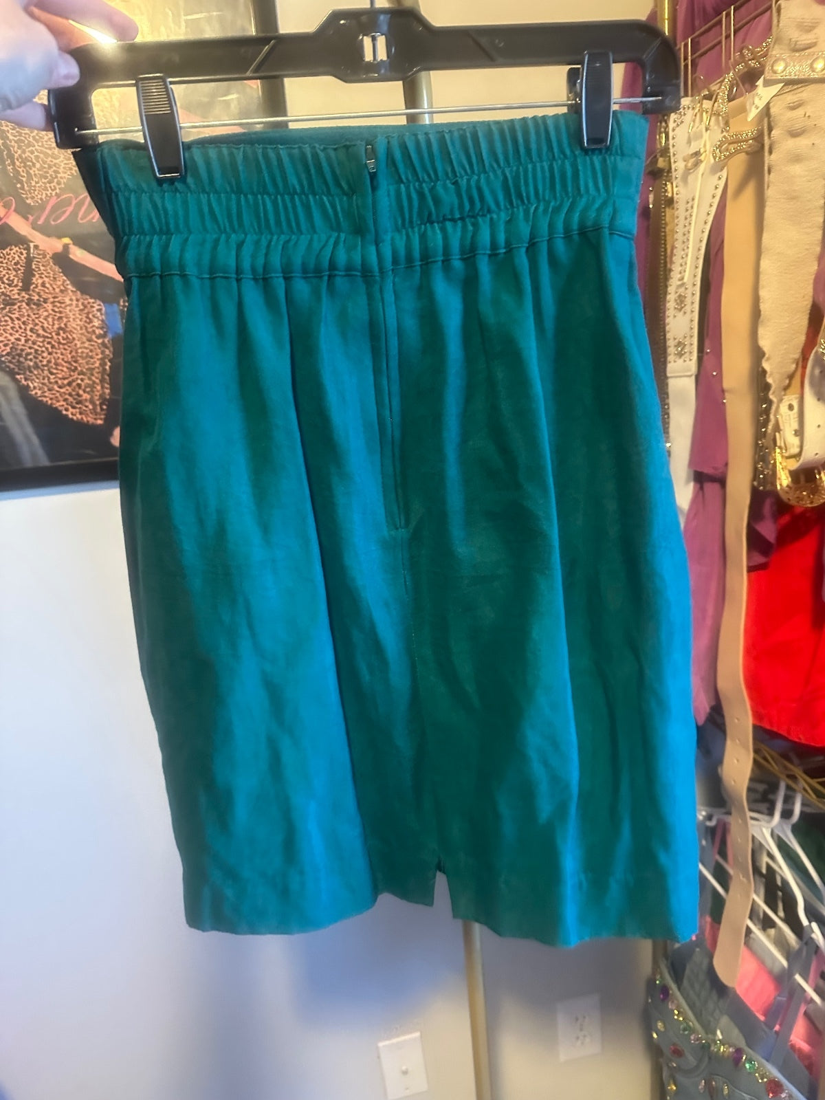 Vintage Platinum Teal Peplum Blazer & Skirt Suit