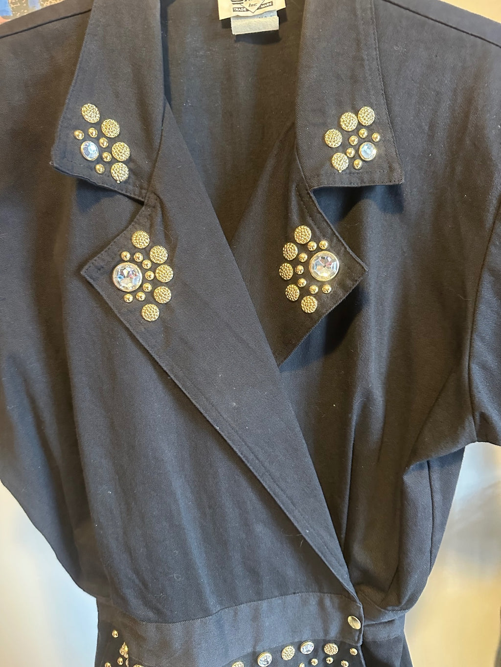 Rio Vintage Black Western Embellished Romper