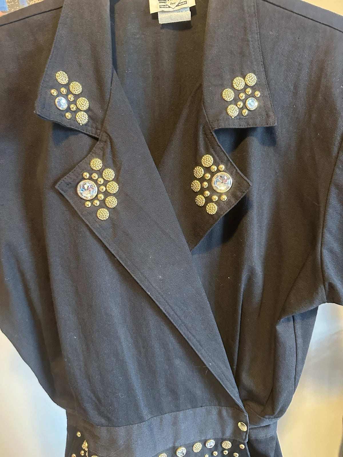 Rio Vintage Black Western Embellished Romper