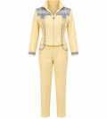 Vintage Cache Snakeskin-Trim Studded Pant Set