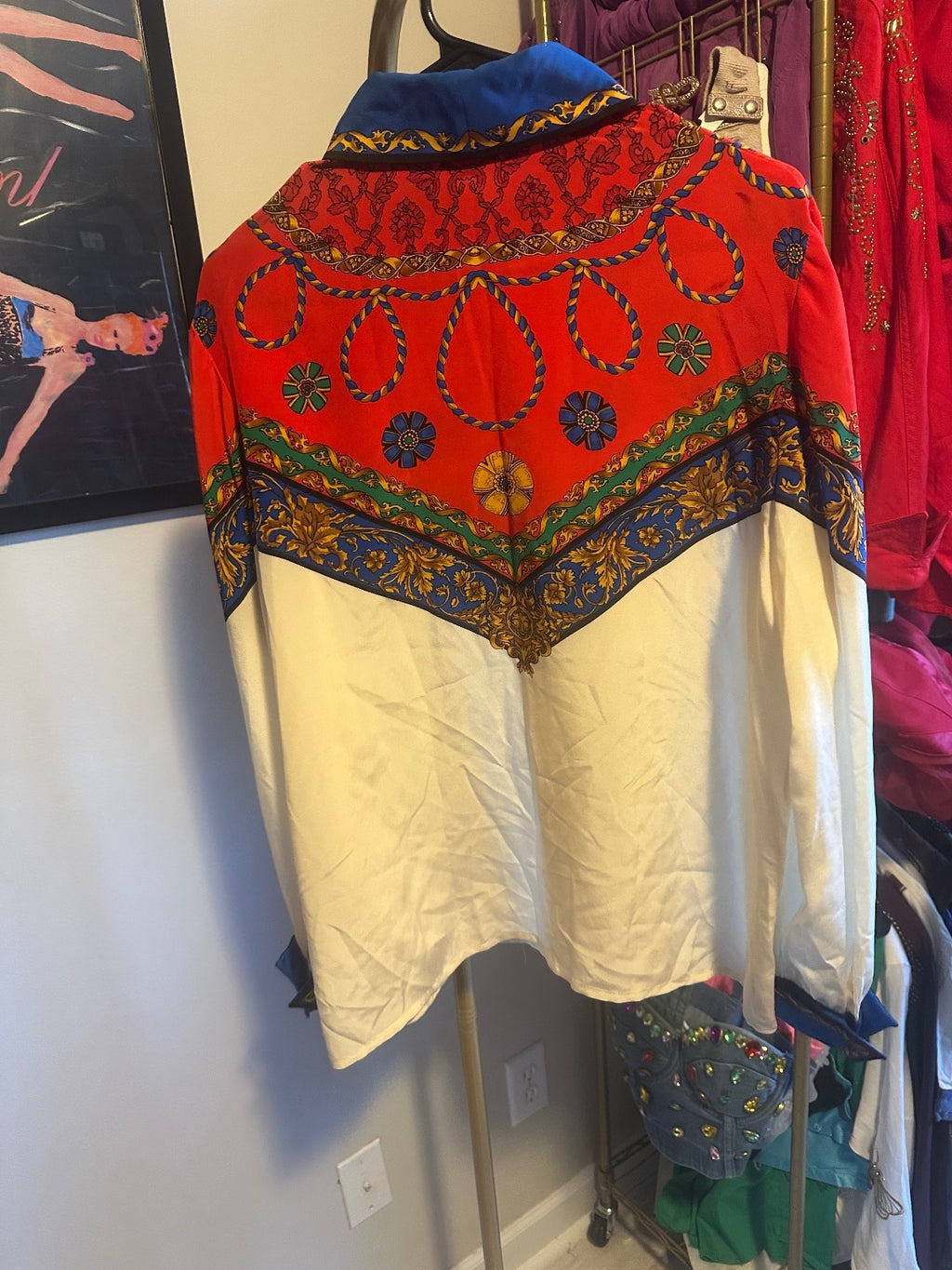 Vintage Cache Silk Scarf-Print Blouse