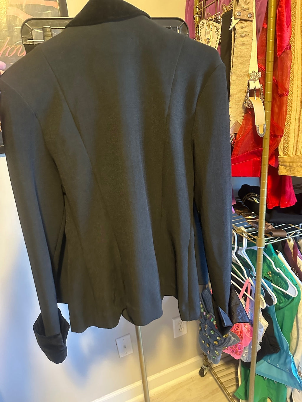 Cache Velvet Trim Power Suit