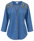 Vintage Embellished Denim Shirt