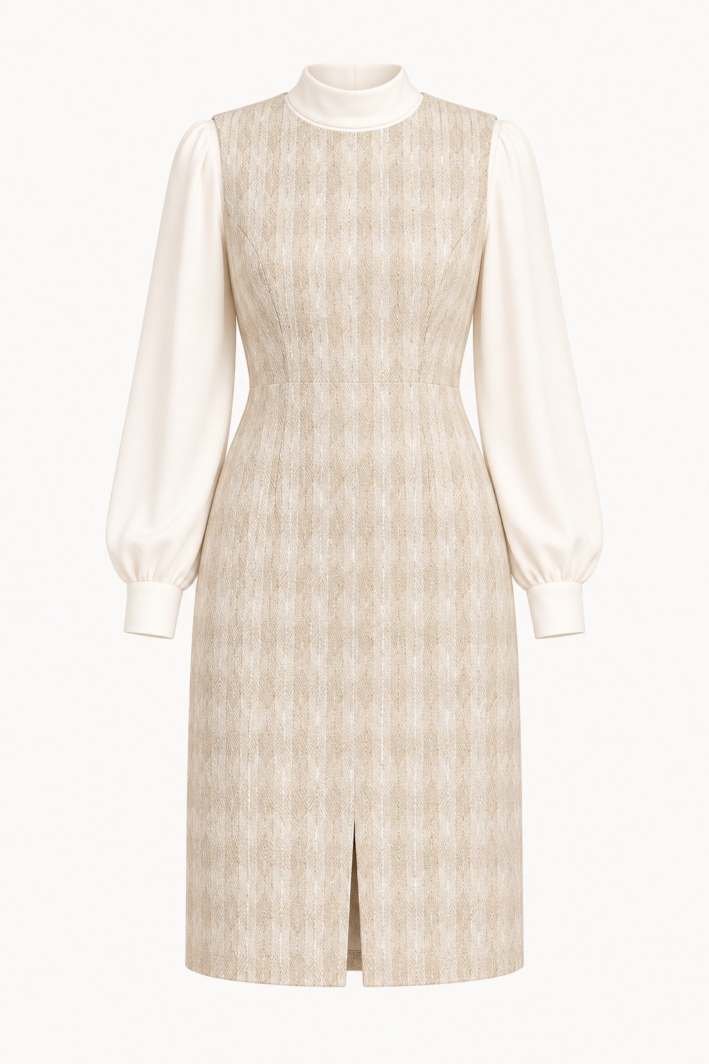 1970s Cream Layered-Look Dress