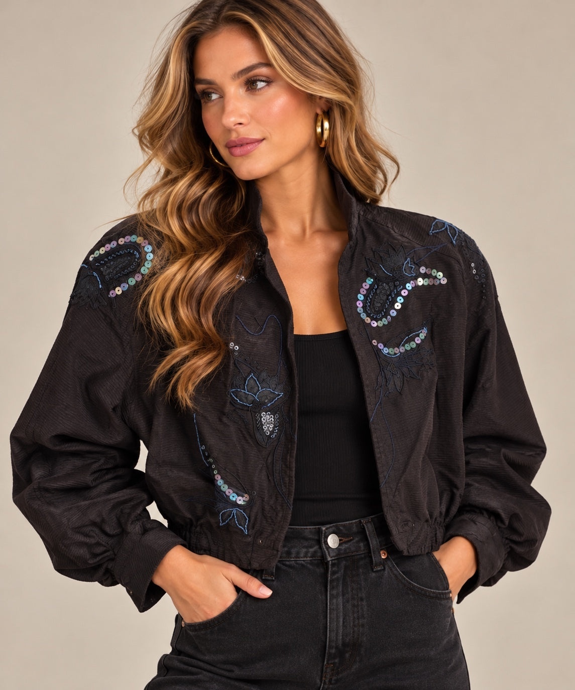 Vintage Marc D’Alcy Embellished Cropped Jacket