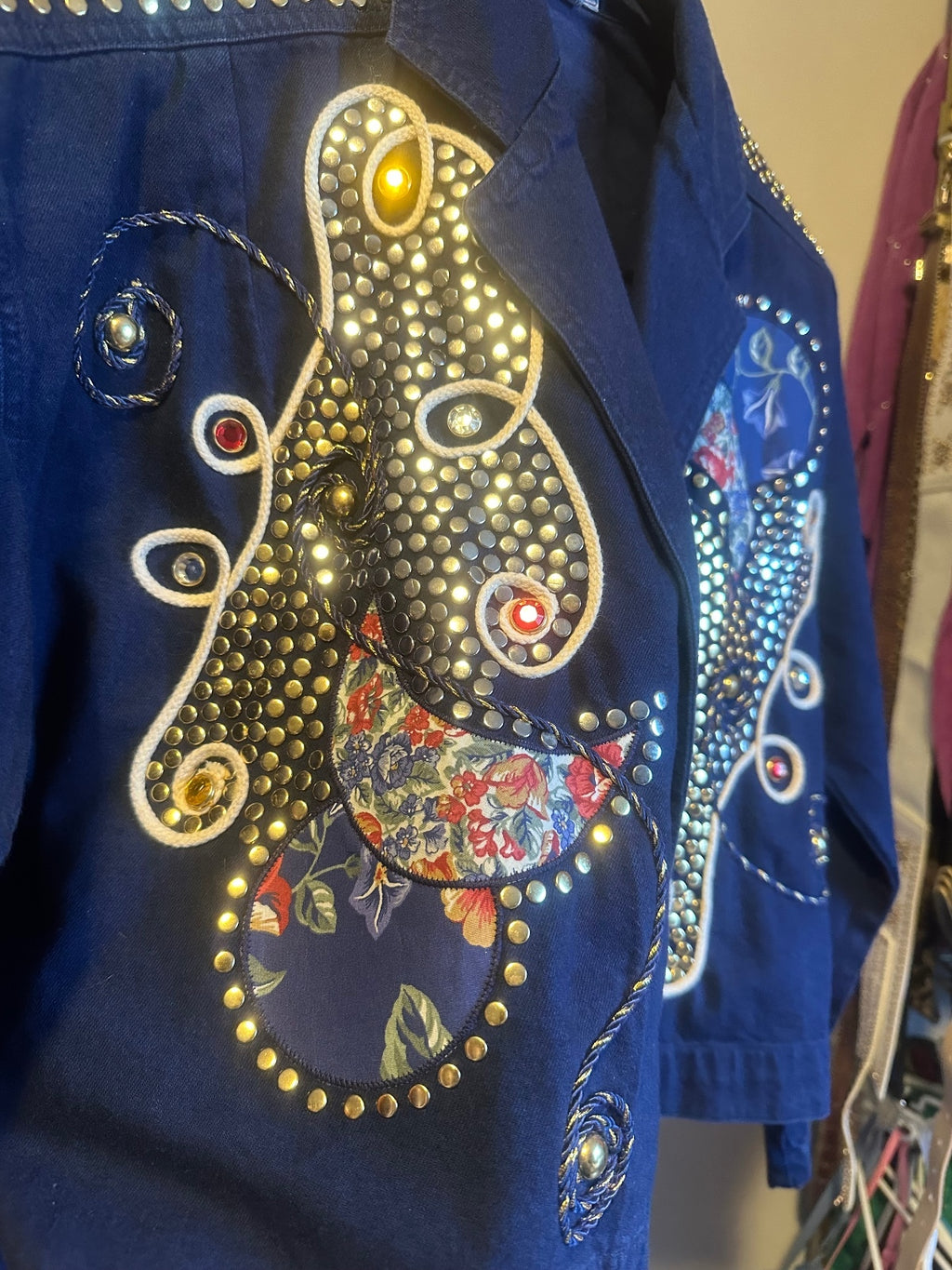 Vintage G.A.R. Embellished Denim Jacket – Dark Wash