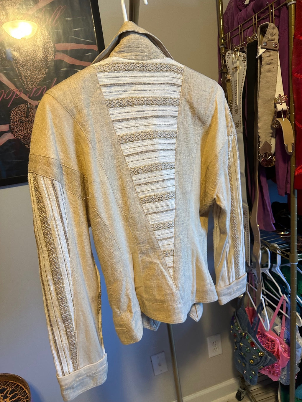 Vintage IIF Tan & Ivory Tailored Skirt Suit