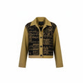 Vintage Cache Tan & Black Renaissance Print Cropped Jacket