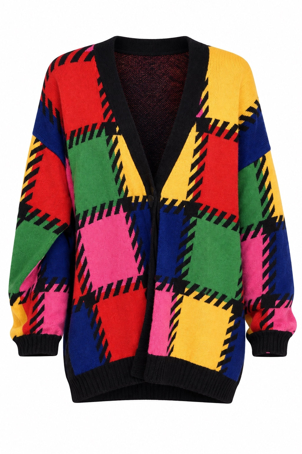 Vintage Escada Colorblock Knit Cardigan