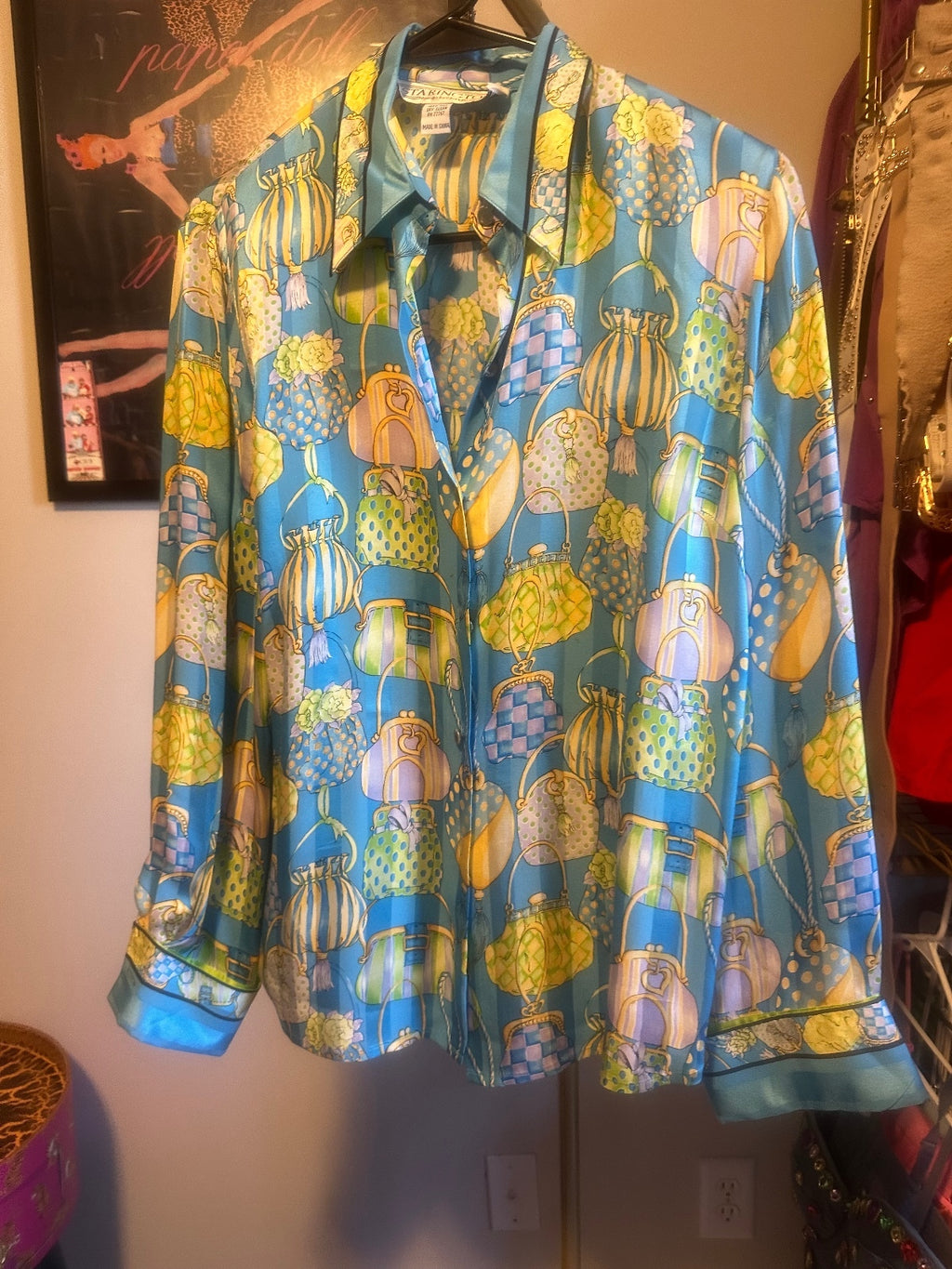Silk Handbag Print Blouse