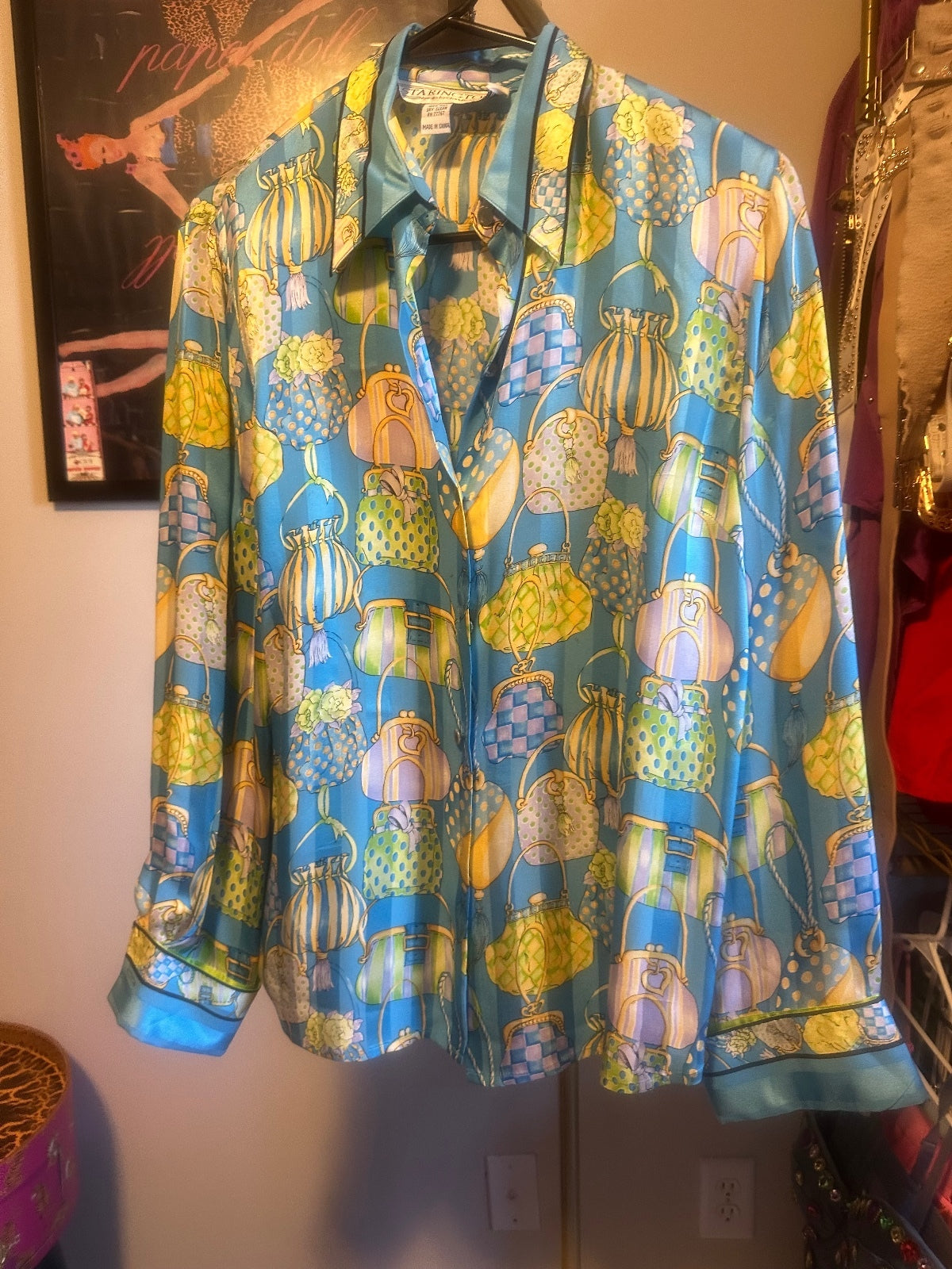 Silk Handbag Print Blouse