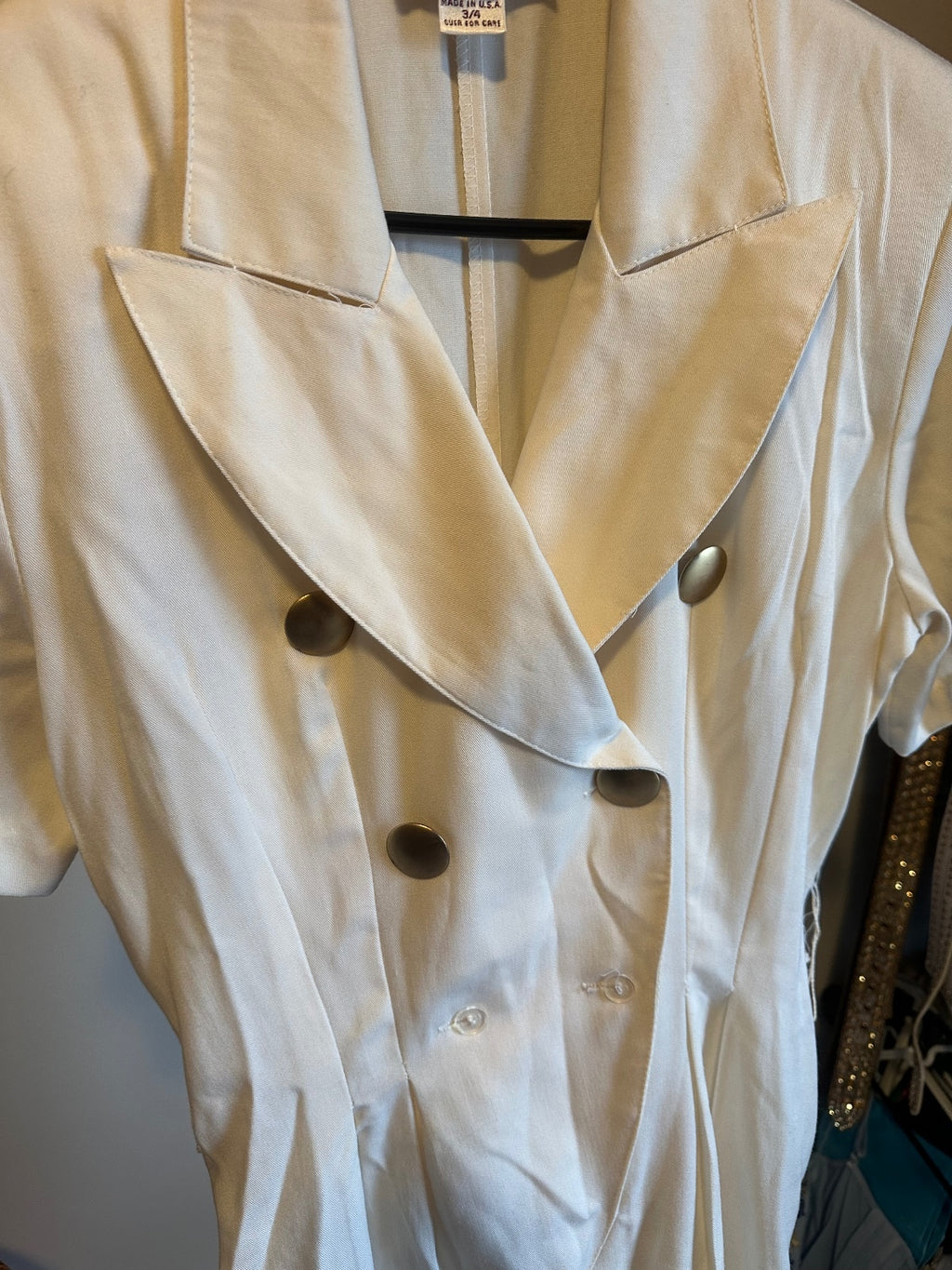 Ivory Double-Breasted Tailored Romper