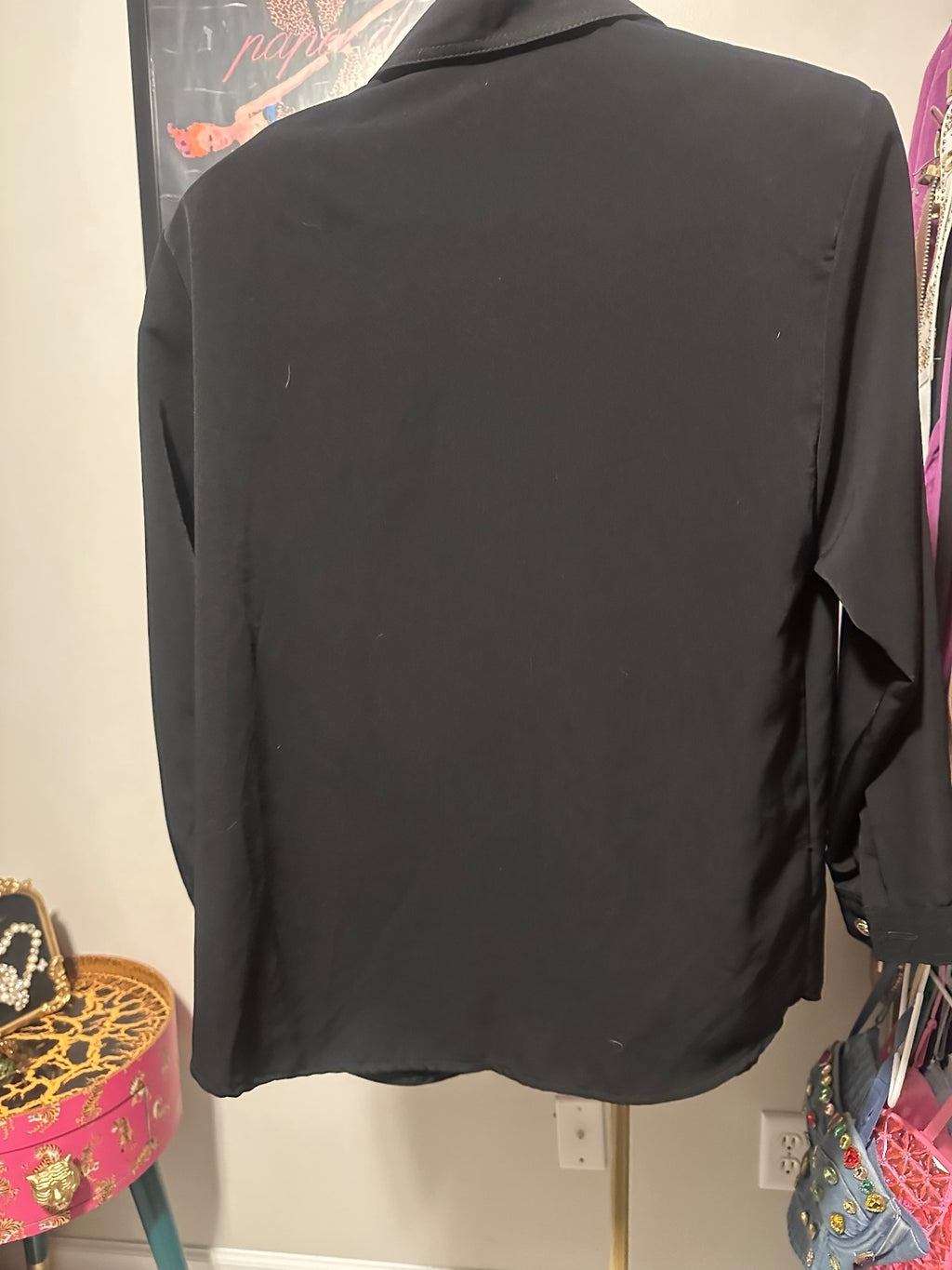 Vintage Gantos Black & Gold Embellished Blouse