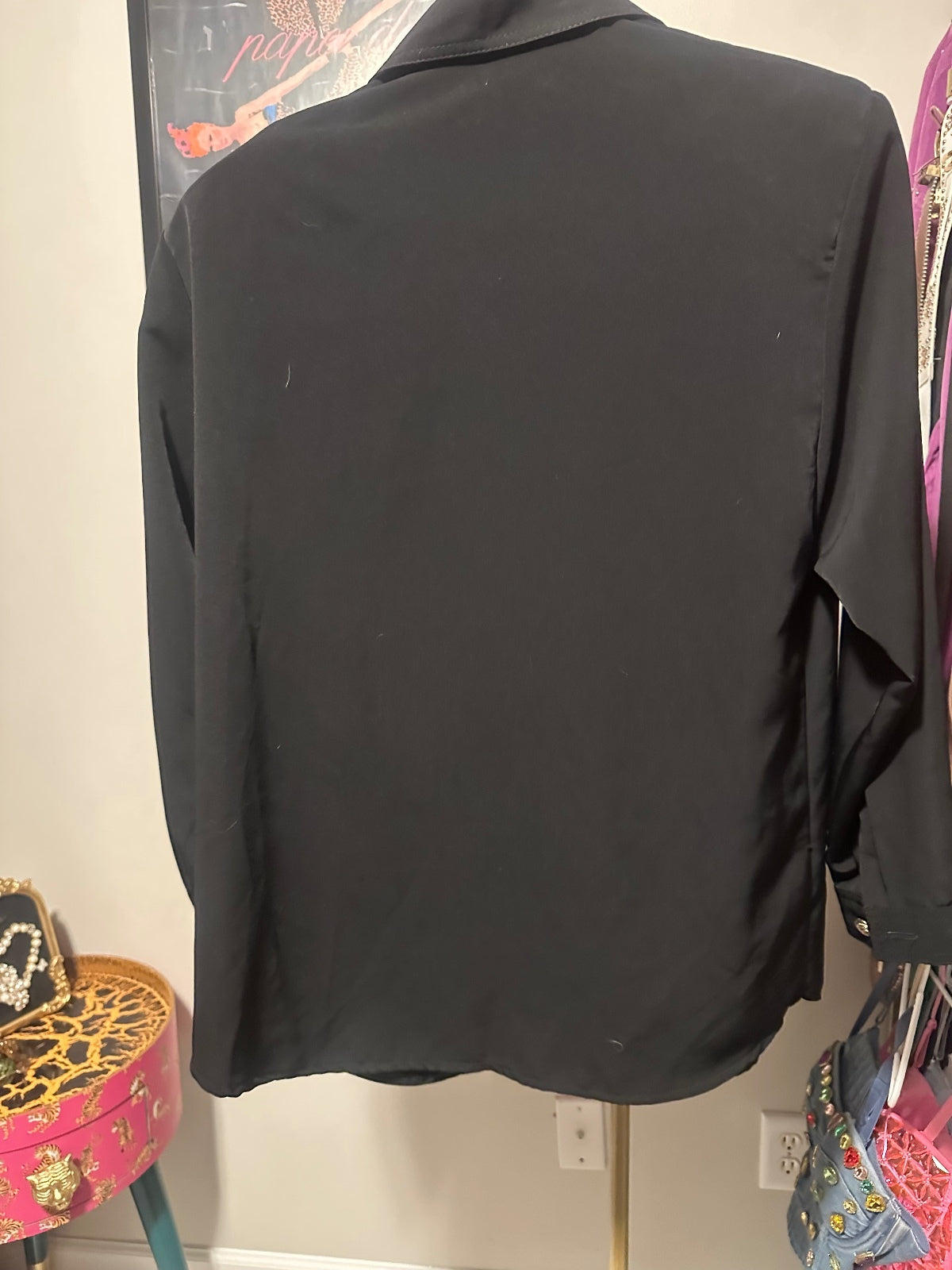 Vintage Gantos Black & Gold Embellished Blouse
