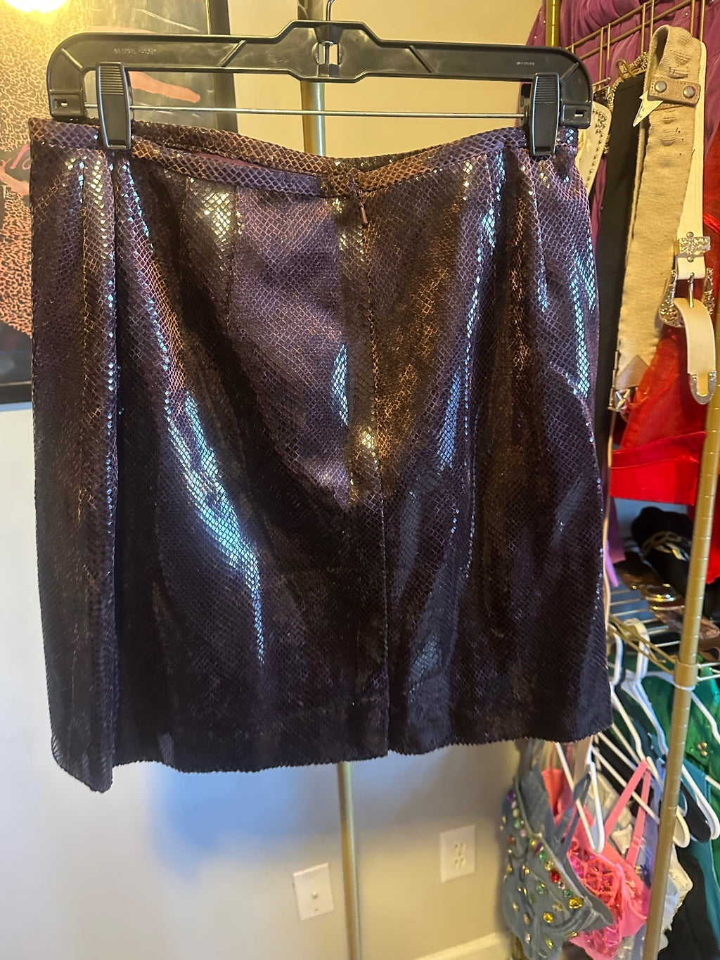 Cache Metallic Sequin Jacket & Mini Skirt Set