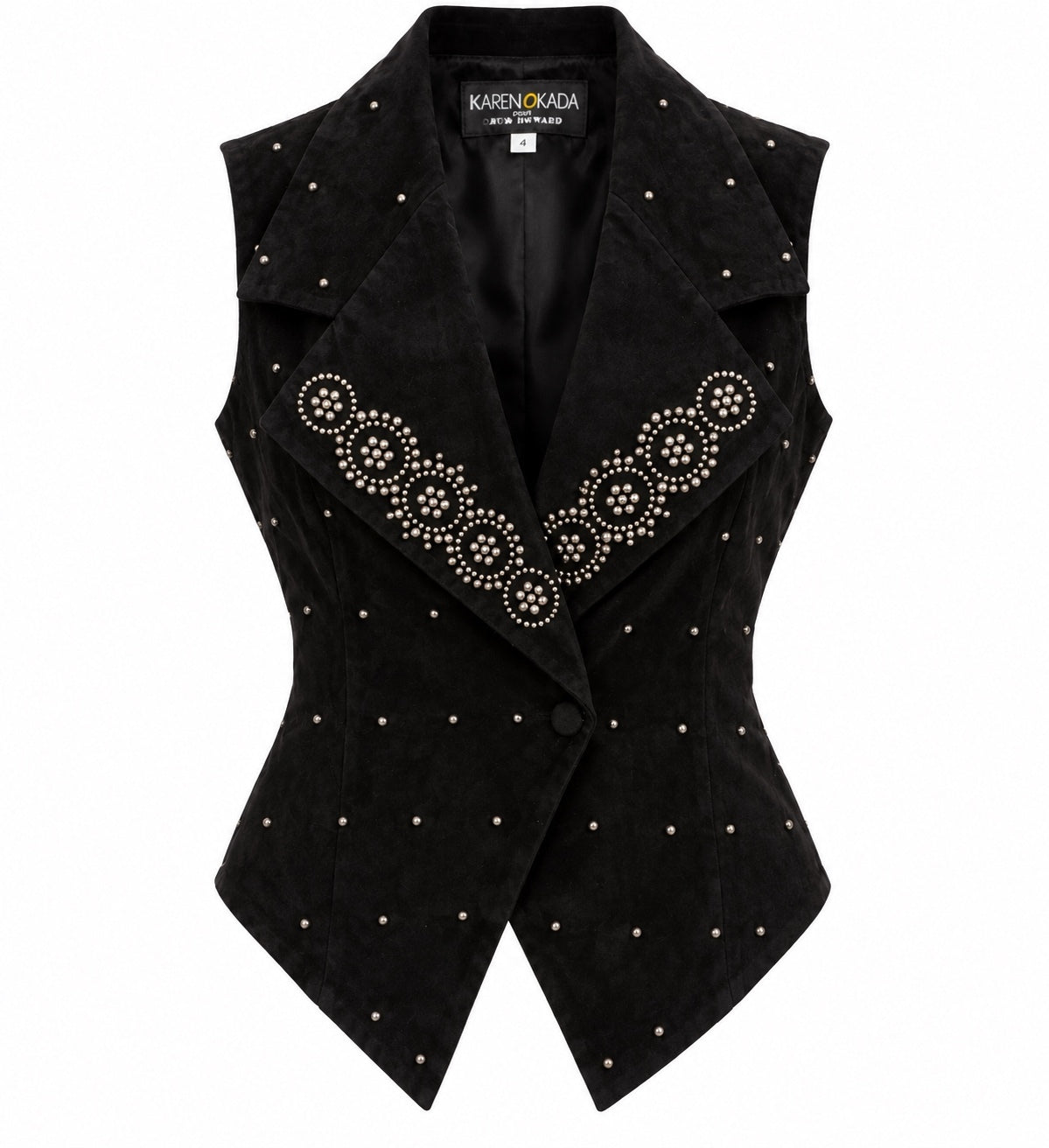 Vintage Karen Okada for David Howard Studded Leather Vest