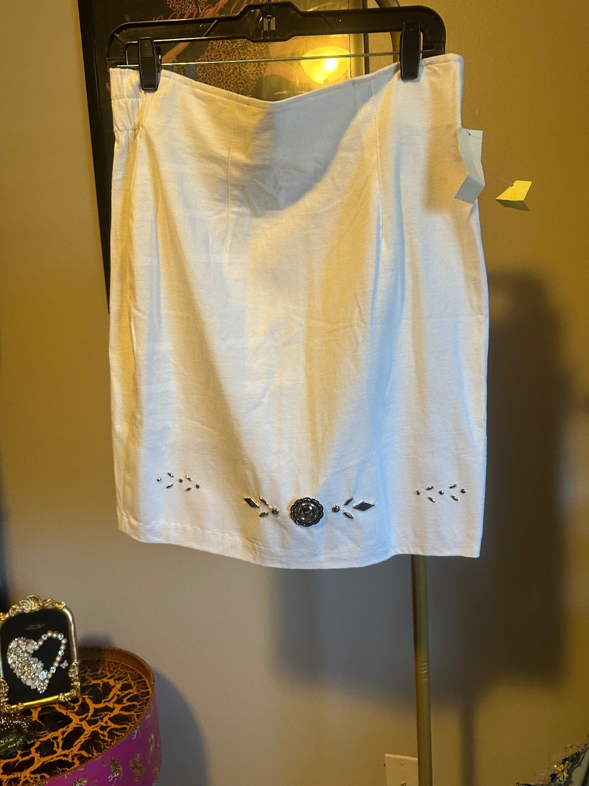 Vintage Embellished Ivory Skirt Suit