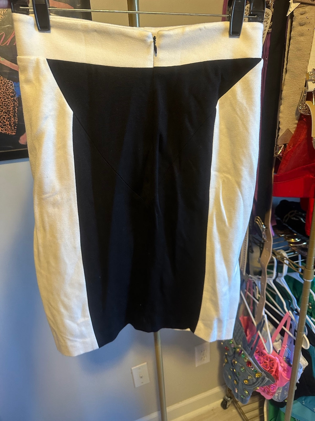 Vintage Cache Black & Ivory Colorblock Peplum Skirt Set