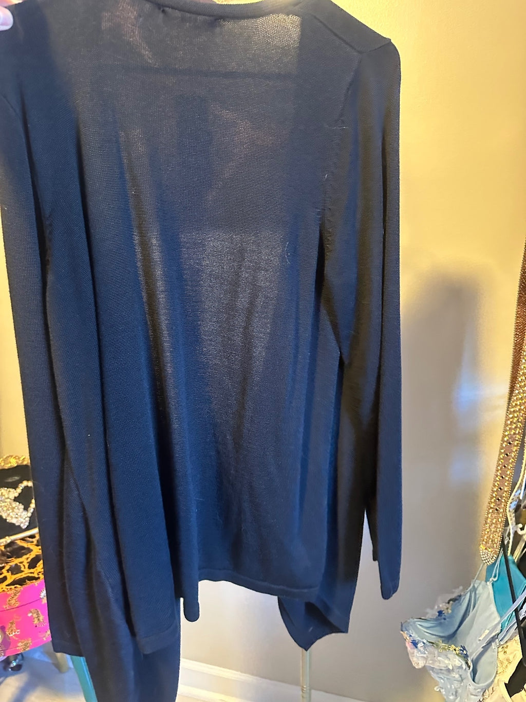 Dana Buchman Black Gold Studded V-Neck Cardigan