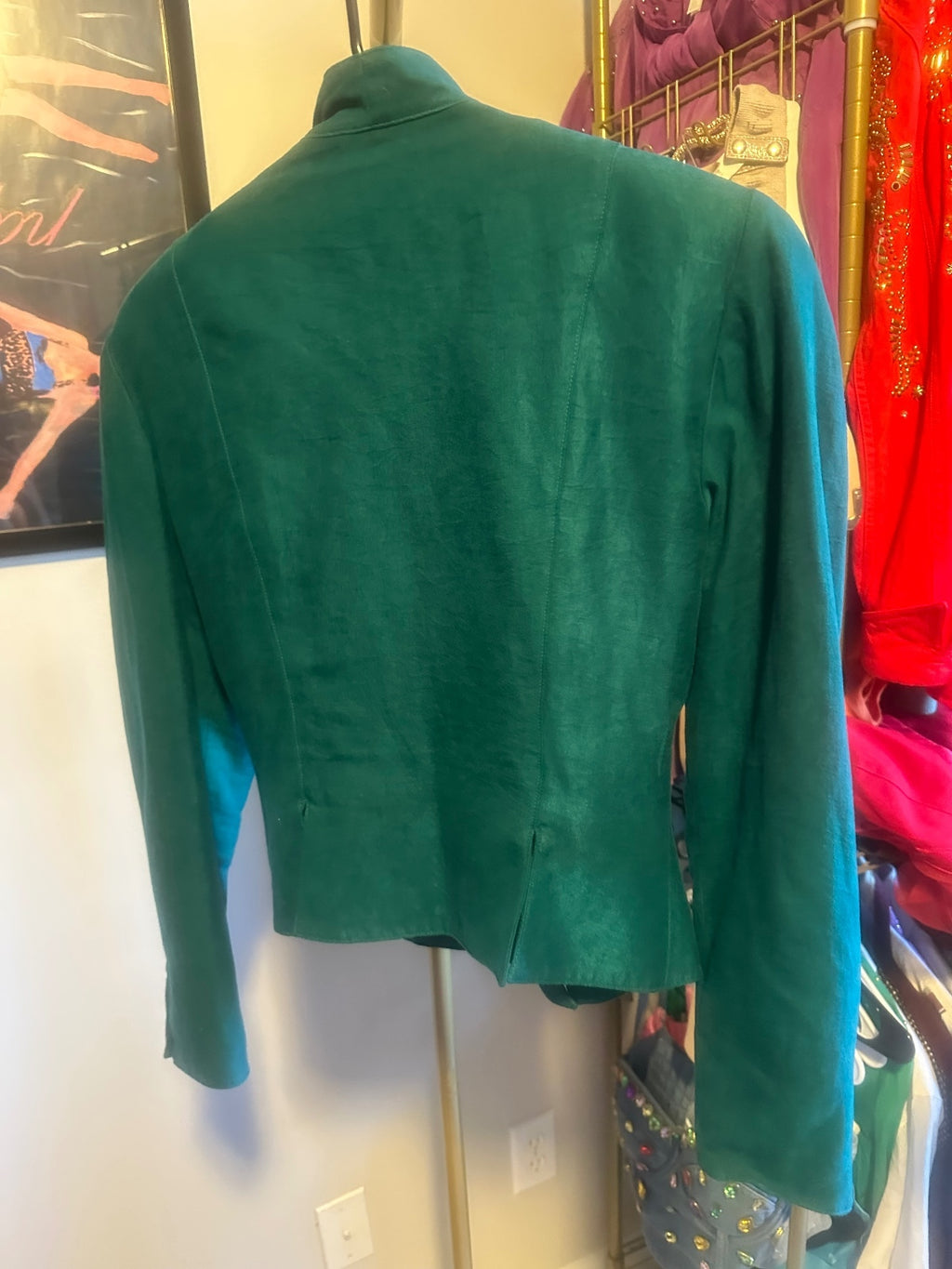 Vintage Platinum Teal Peplum Blazer & Skirt Suit