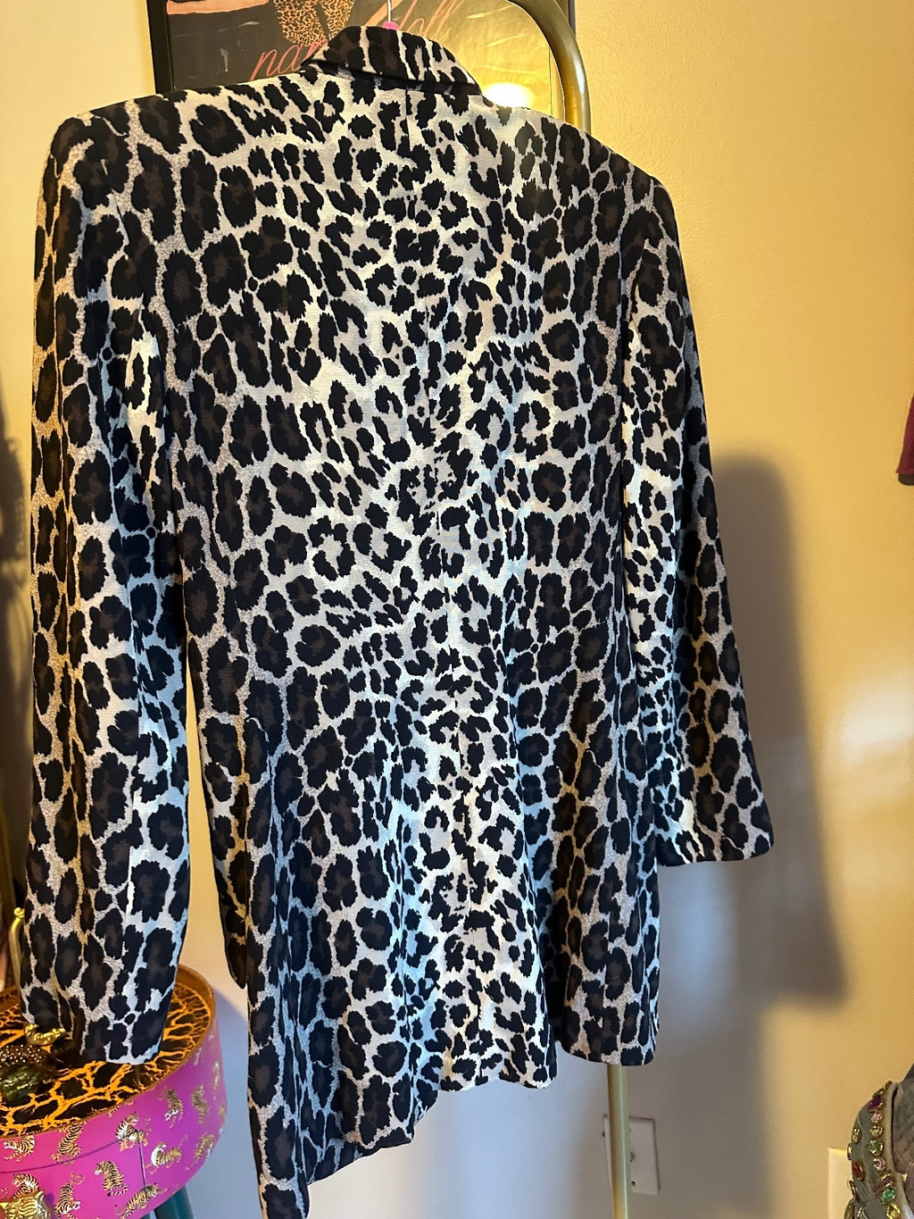 Vintage Cache Leopard Print Longline Blazer