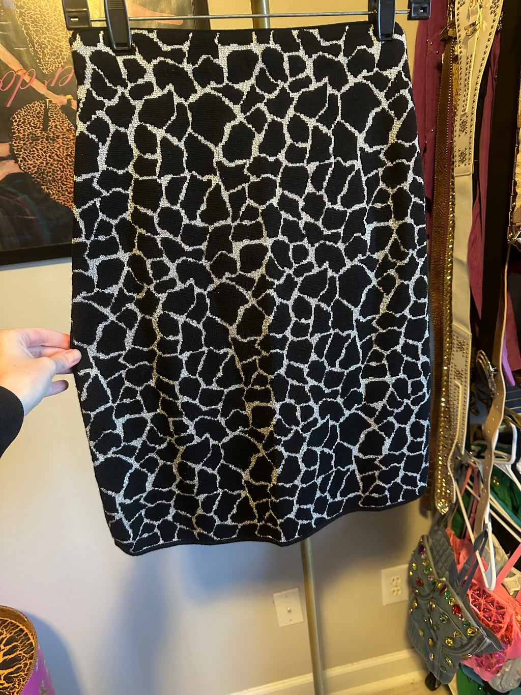 ZOOC Black & Silver Knit Top and Skirt Set