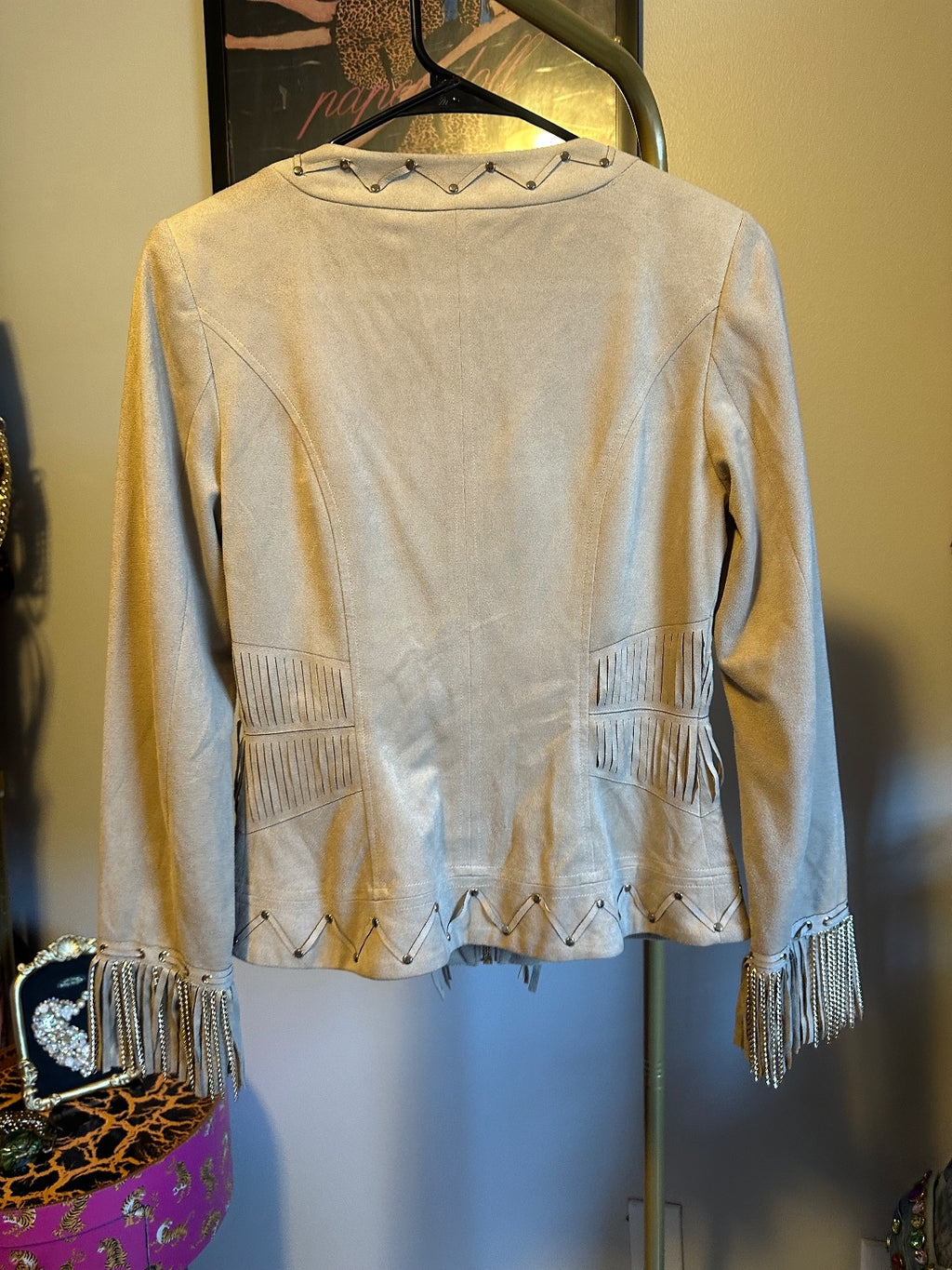 Vintage Cache Tan Fringe Western Jacket