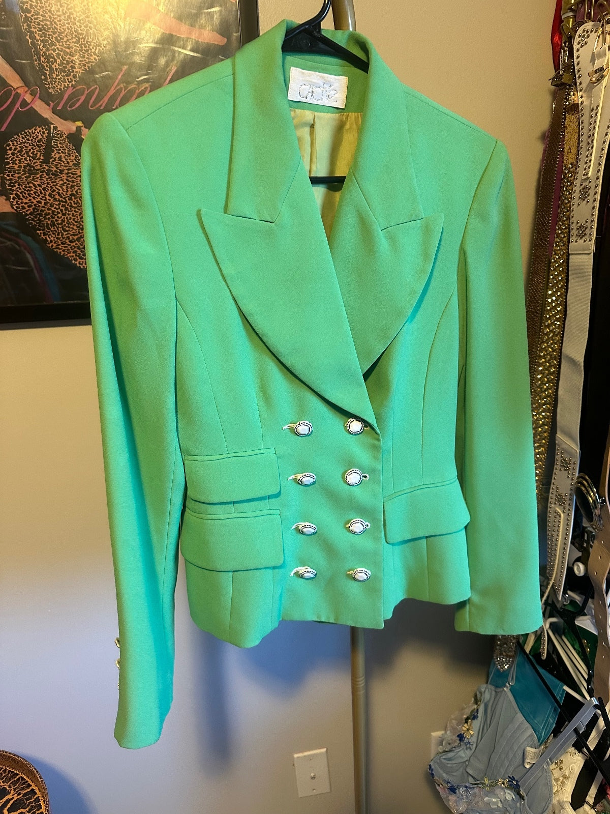 Cache Vintage Green Double Breasted Suit