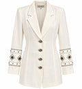 Vintage Cline-Kolarek Embellished Ivory Blazer