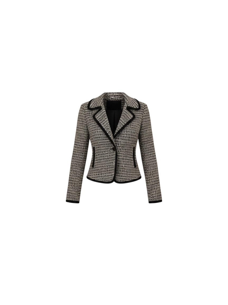 Vintage Cache Black & White Tweed Knit Blazer