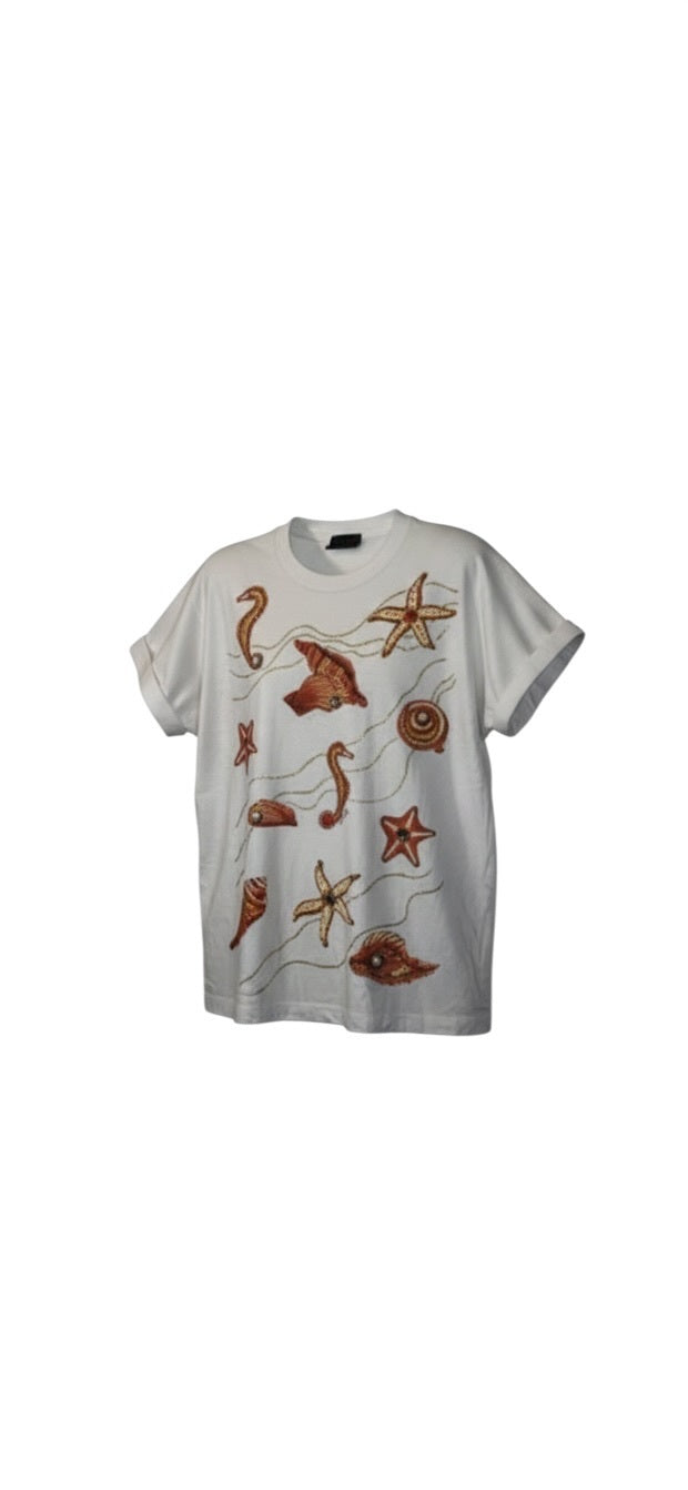 Vintage Embellished Under-the-Sea T-Shirt