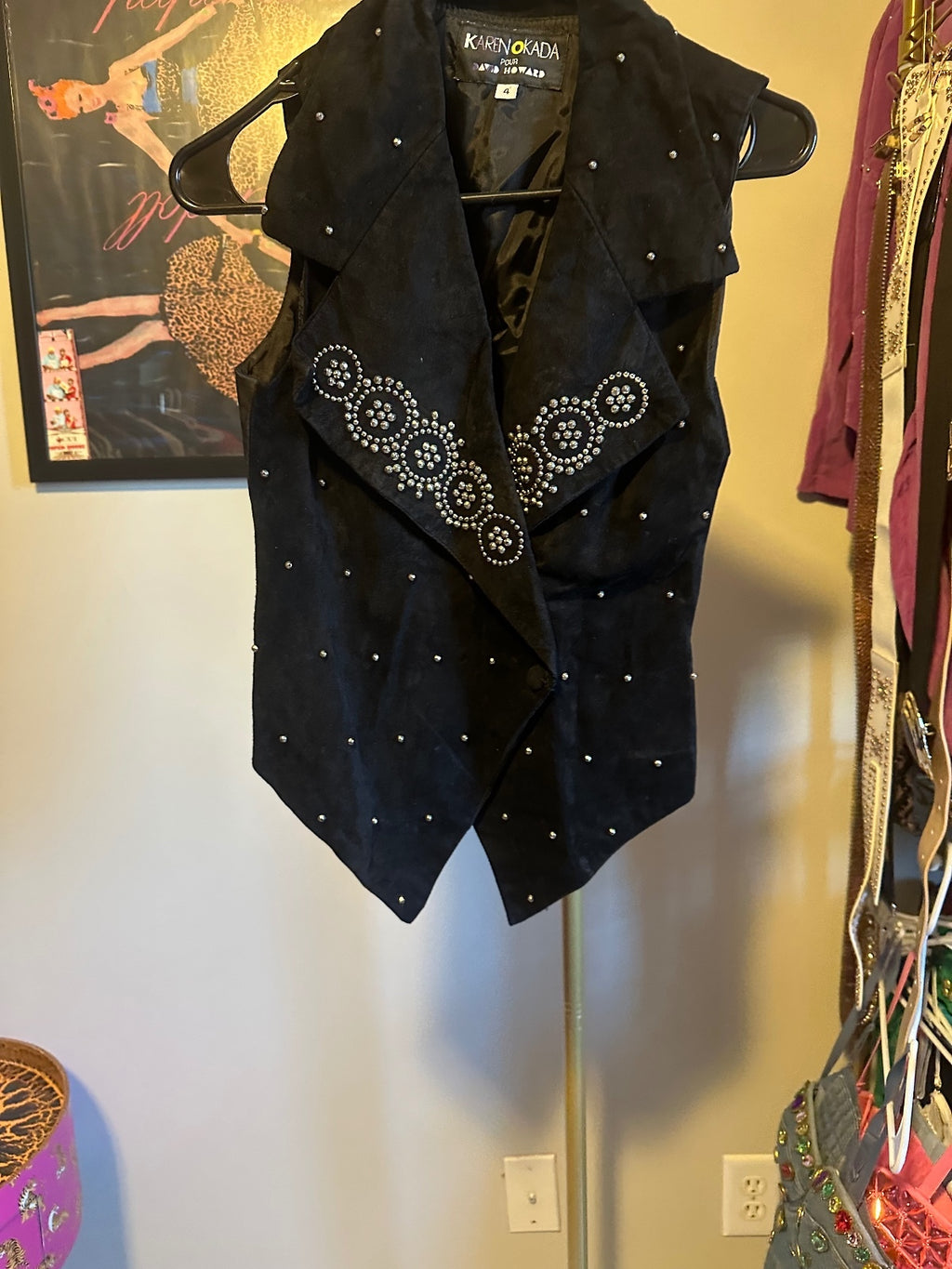 Vintage Karen Okada for David Howard Studded Leather Vest