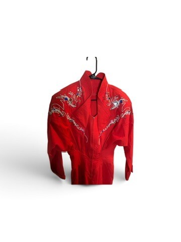 Vintage Red Western Embroidered Jumpsuit