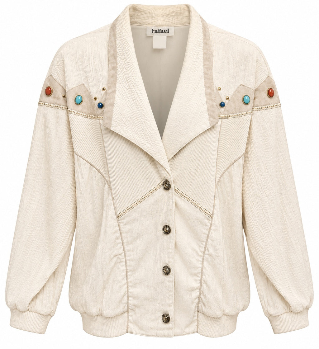 Ivory Embellished Western-Inspired Jacket
