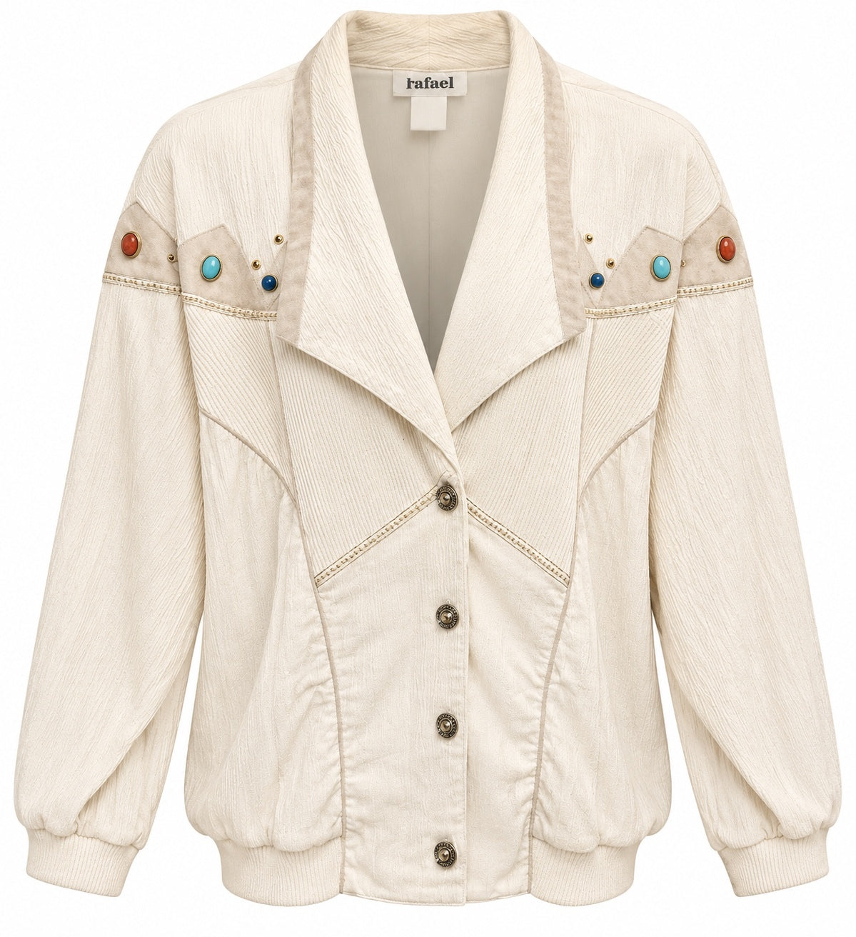 Ivory Embellished Western-Inspired Jacket