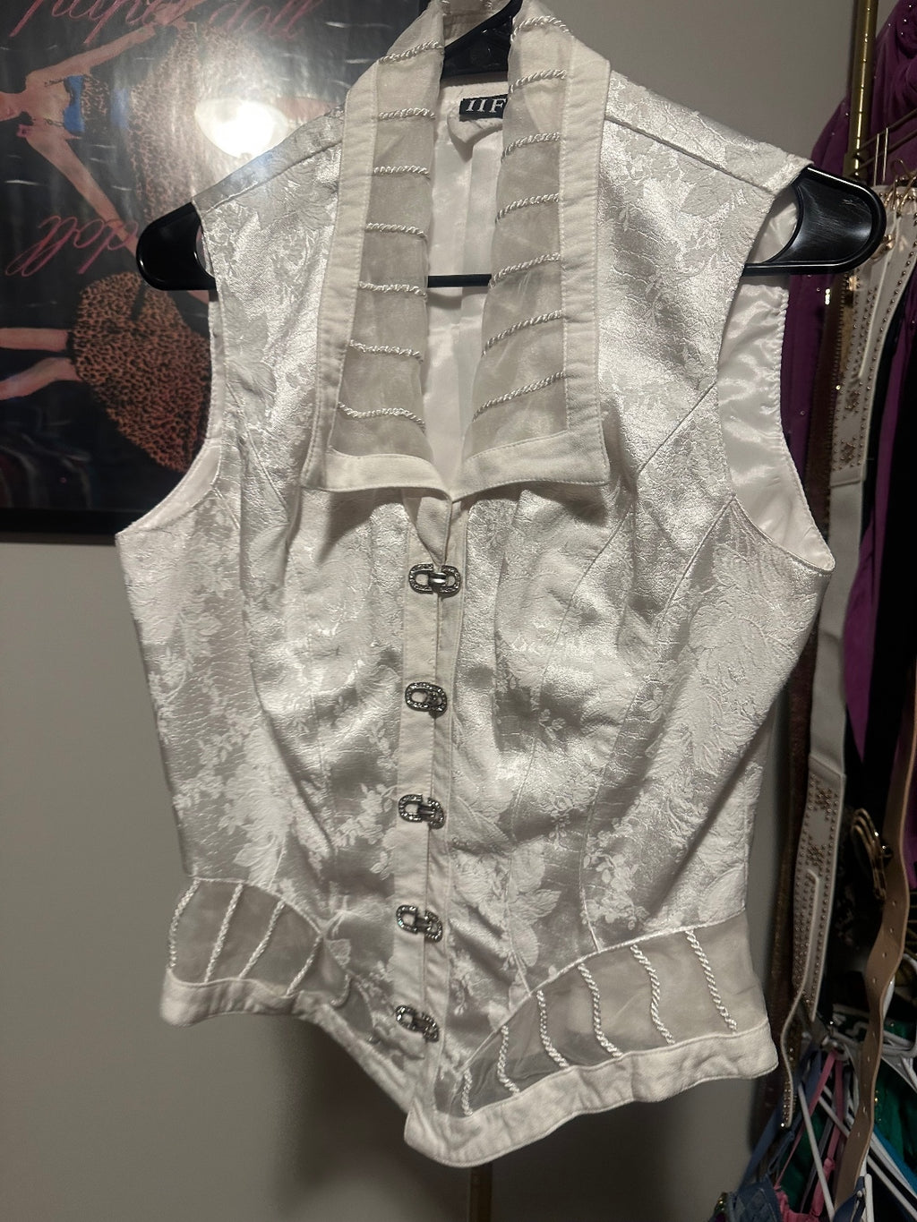 IIF White Brocade Corset Vest