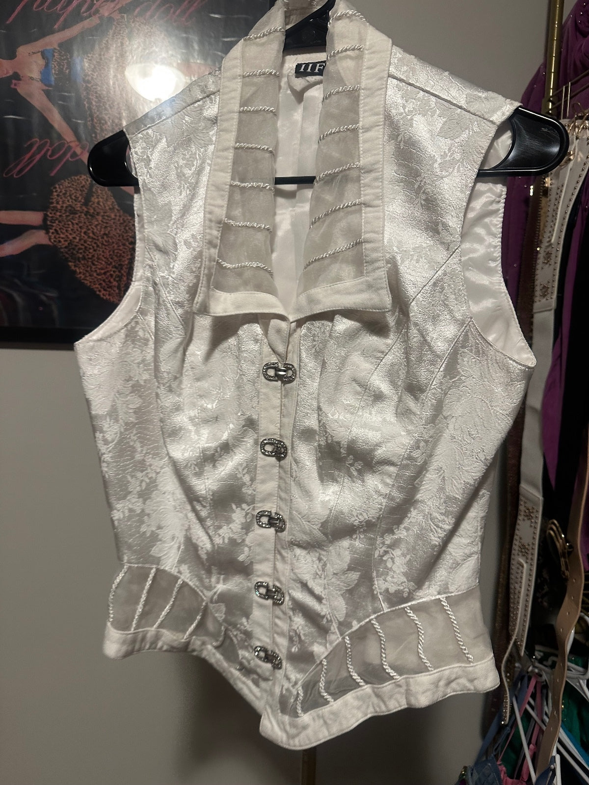 IIF White Brocade Corset Vest