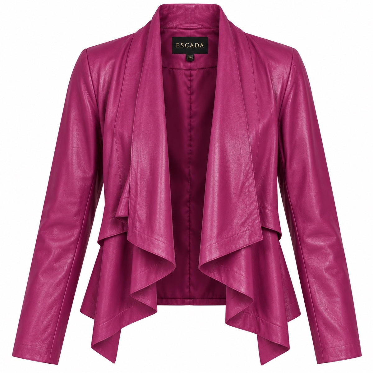 Vintage Escada Plum Purple Goat Leather Draped Jacket